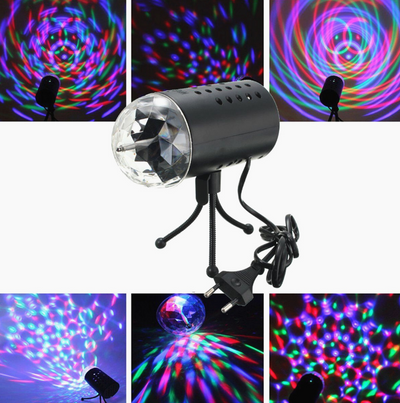 Lámpara LED RGB Giratorio 3W Control por Voz para DJ y Discoteca