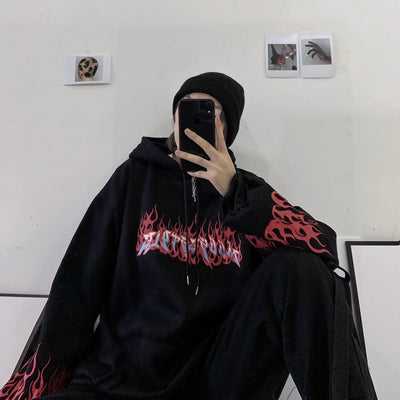 Sudadera Mujer Otoño Estampado Fuego Flamenco