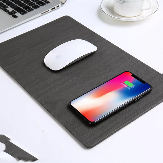 Mousepad de Cuero PU con Cargador Inalámbrico Qi para Móviles - Image 7