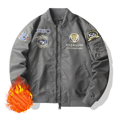 Chamarra Casual para Hombre Otoño Invierno Bordado Estilo Universitario - Image 6