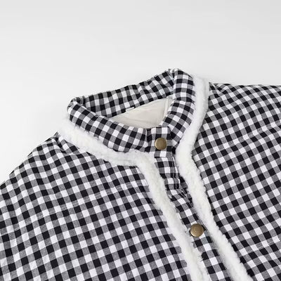 Abrigo Acolchado de Cuadros para Mujer - Calidez y Estilo - Image 10