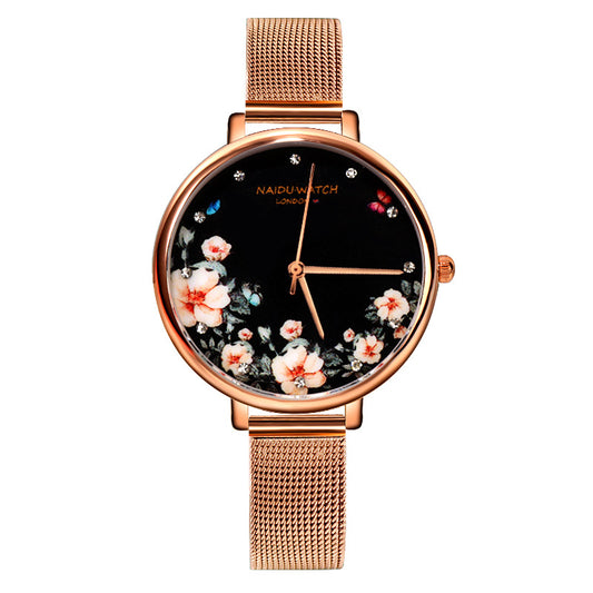 Reloj de Dama con Esfera Grande y Diseño Floral Versátil - Image 2
