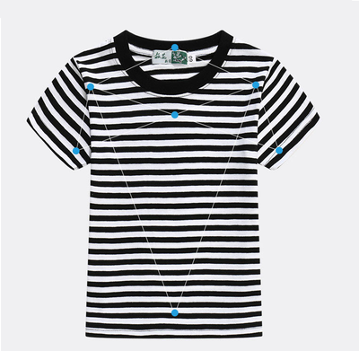 Camiseta Infantil a Rayas Azul y Blanco - Image 5