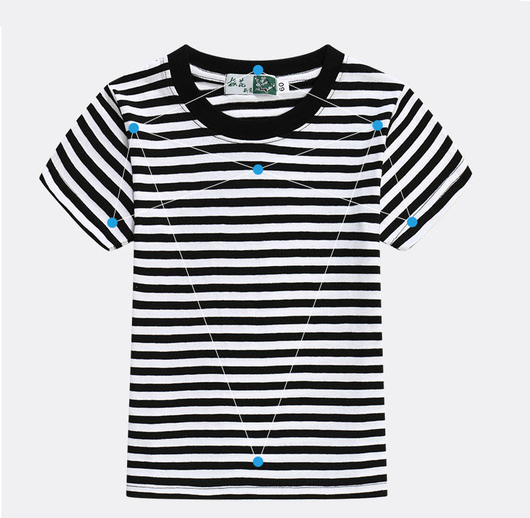 Camiseta Infantil a Rayas Azul y Blanco - Image 5