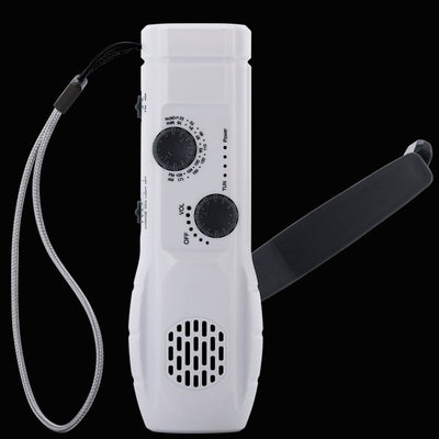 Linterna de Emergencia Multifunción con Radio, Cargador y Manivela Manual