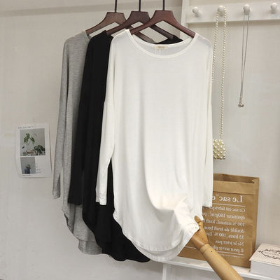 Blusa Suelta Irregular de Capas Delgada - Top Midi Versátil - Image 3