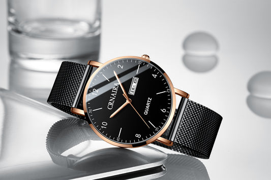 Reloj de Cuarzo para Hombre con Malla de Acero Negro - Image 2