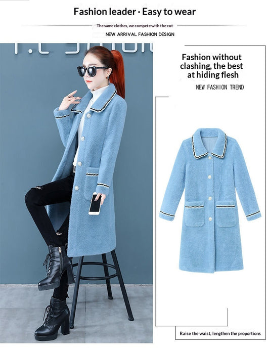 Abrigo de Felpa Faux Mink de Largo Medio para Mujer - Image 10