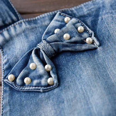 Jumpsuit Denim Deslavado Estilo Americano para Niña - Image 5