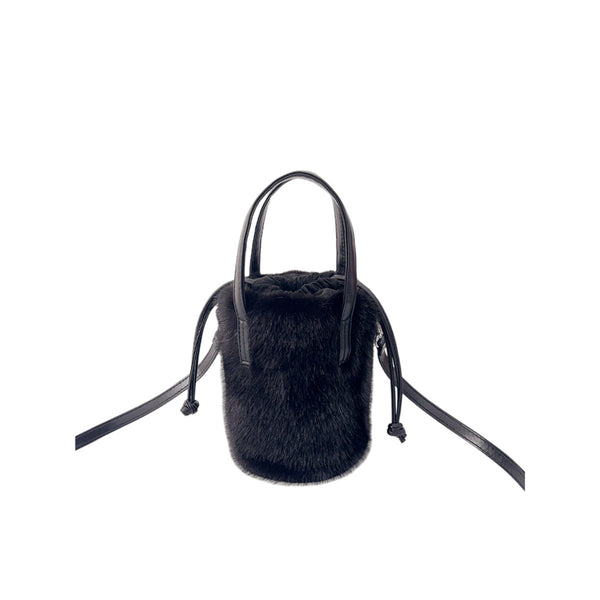 Bolso Tipo Balde Vintage de Peluche Imitación Visón - Image 6