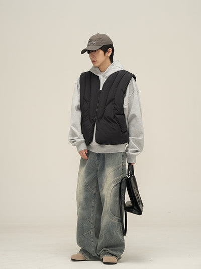 Jeans Rectos Hombre Diseño Deconstruido Niche - Image 4