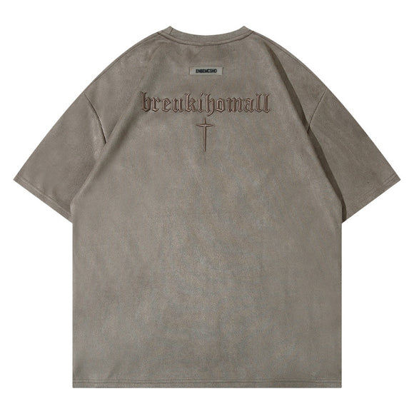 Men's Retro Alphabet Embroidered T-Shirt