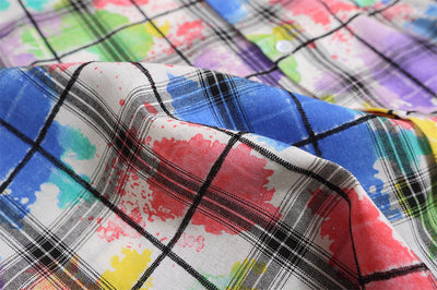 Camisa Manga Corta Tie Dye Cuadros para Hombre - Image 15