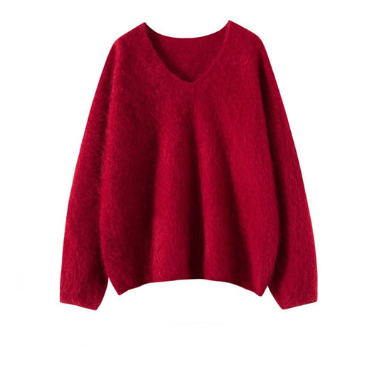 Suéter Holgado de Cuello V para Otoño e Invierno - Suave y Cómodo - Image 11