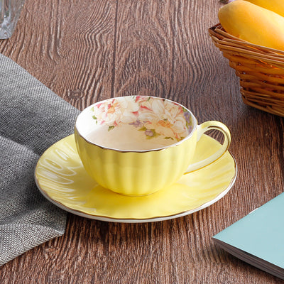 Taza de Café con Plato de Porcelana Fina Estampada - Diseño Calabaza Creativo - Image 7