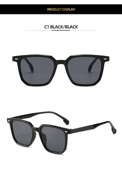 Large frame square sunglasses with a transparent champagne-colored frame and brown lenses. - Image 14