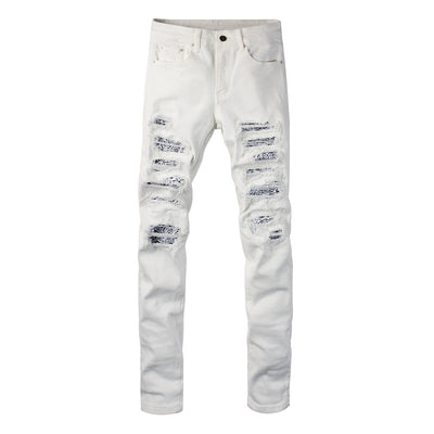 Jeans Rotos Blancos con Detalle de Flor de Marañón - Image 8