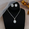 Conjunto de Collar y Aretes con Cristales de Agua Brillante y Circonitas
