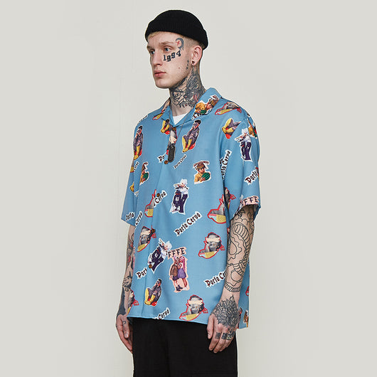Camisa Suelta Estampada para Hombre - Image 3