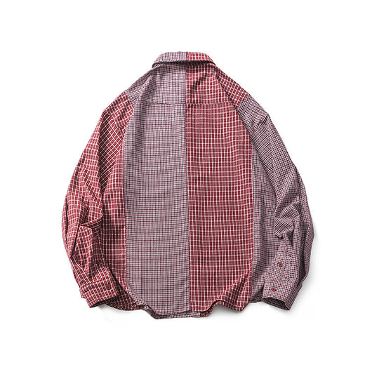 Camisa de Cuadros Patchwork para Hombre - Image 8