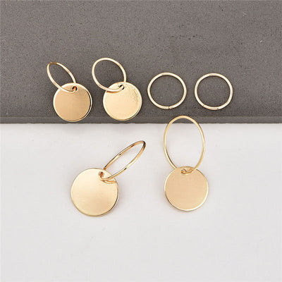 Aretes de Oro Elegantes con Diseño de Oblea - Pendientes Minimalistas para Mujer - Image 6