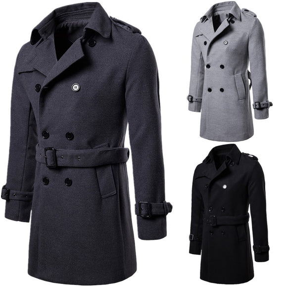 Chaqueta Larga Casual para Hombre - Estilo Europeo y Americano