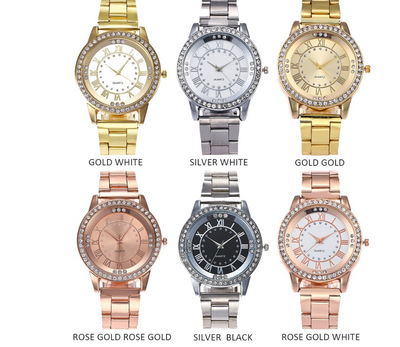Reloj de Oro Rosado Vansvar Lujo para Mujer con Cristales Rhinestone - Image 2