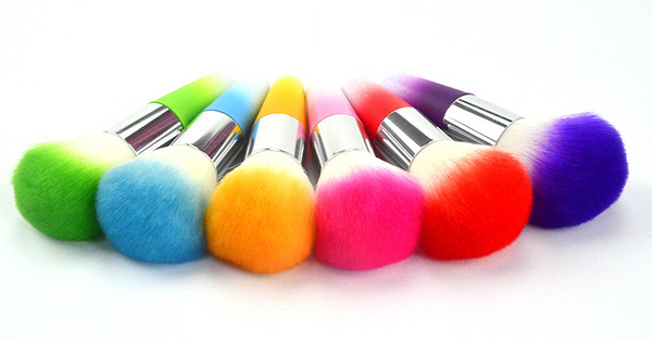 Brocha de Rubor Profesional con Mango Corto - Set Multicolor