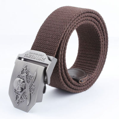 Cinturón Canvas con Hebilla Doble Calavera - Estilo Casual Versátil - Image 30