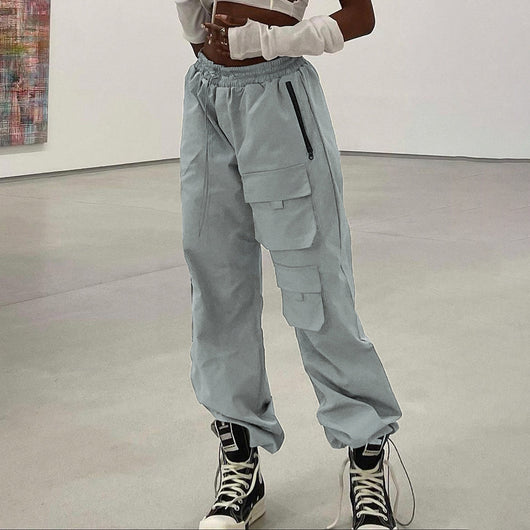Pantalón Overol Cintura Alta con Bolsillos - Estilo Casual Recto - Image 8