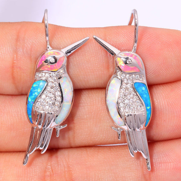 Aretes Colgantes Multicolor Plata Vintage