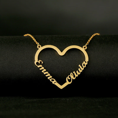 Collar Corazón Personalizado Acero Inoxidable Dorado con Iniciales para Mujer - Image 3
