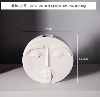 Jarrón Decorativo Cara de Cerámica Estilo Nórdico Moderno - Image 3