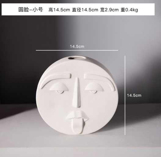 Jarrón Decorativo Cara de Cerámica Estilo Nórdico Moderno - Image 3