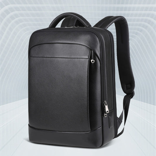 Mochila de Viaje Inteligente Cuero Premium con Carga USB, Impermeable y Antirrobo