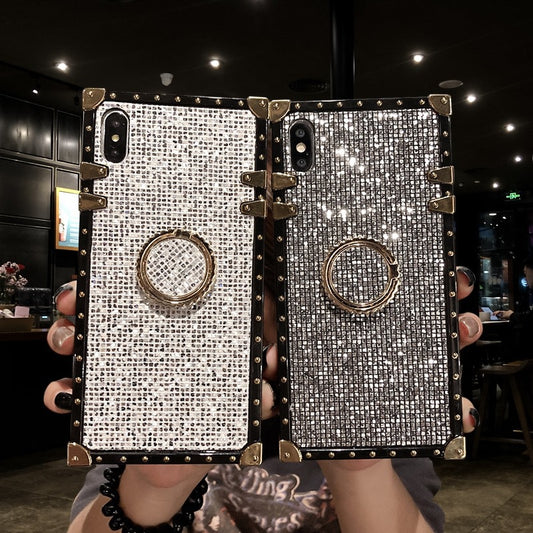 Funda Protectora Cuadrada con Soporte Metálico para Celular