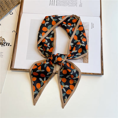 Pañuelo de Seda Estampado con Frutas, Diseño Alargado - Image 8