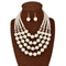 Conjunto de Joyería Nupcial: Collar Largo de Perlas y Cristal con Aretes