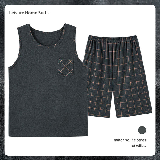 Pijama Masculino de Algodón Transpirable Absorbente de Humedad - Image 18