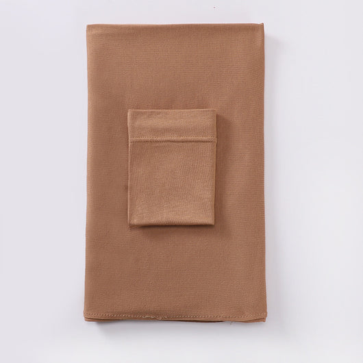 Black minimalist modal bottom hat integrated scarf, folded neatly on a white background. - Image 12
