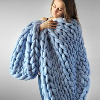 Manta de Lana Merino Tejida a Mano - Súper Gruesa y Reguladora de Temperatura - Image 15