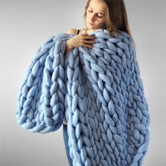 Manta de Lana Merino Tejida a Mano - Súper Gruesa y Reguladora de Temperatura - Image 38