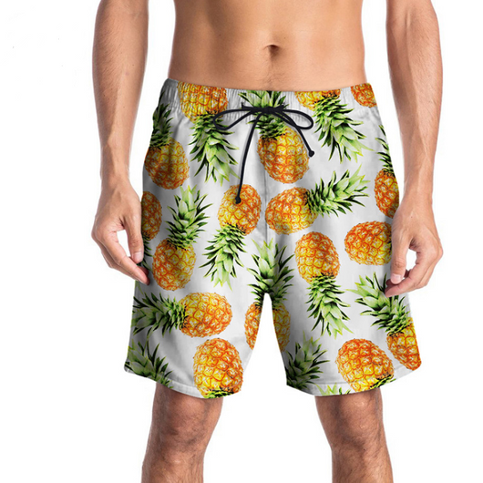 Bañador Europeo Estampado Piña - Pantalón de Playa Creativo