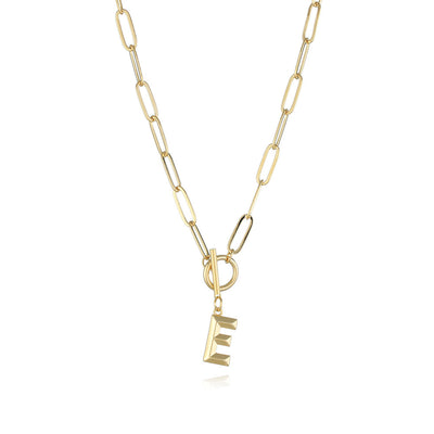 Collar de Letra Chapado en Oro Real Estilo Hip Hop - Image 12