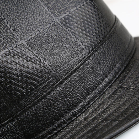 Sombrero de Ala Ancha Tartán con Textura PU - Colección Otoño Invierno - Image 3