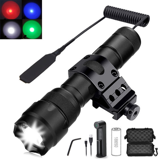 Linterna Táctica LED T6 con Control por Cable - Aluminio Resistente