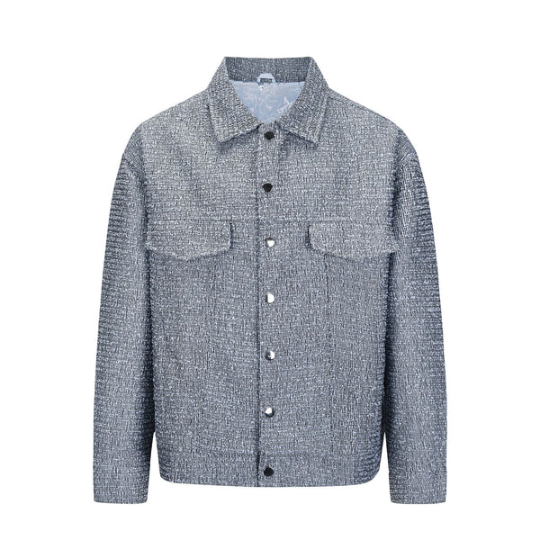 Chaqueta Suelta de Tweed Tejido para Pareja - Casual Hombre