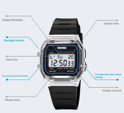 Reloj Deportivo Digital Resistente al Agua - Estilo Moderno para Estudiantes y Actividades Outdoor - Image 16