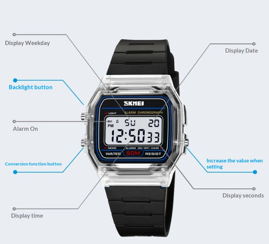 Reloj Deportivo Digital Resistente al Agua - Estilo Moderno para Estudiantes y Actividades Outdoor - Image 16