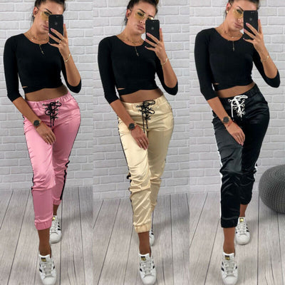 Pantalones Trendy con Costuras de Contraste - Image 3